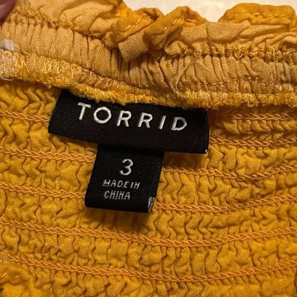 Torrid Size 3 Yellow Floral Off Shoulder Top - Picture 7 of 9